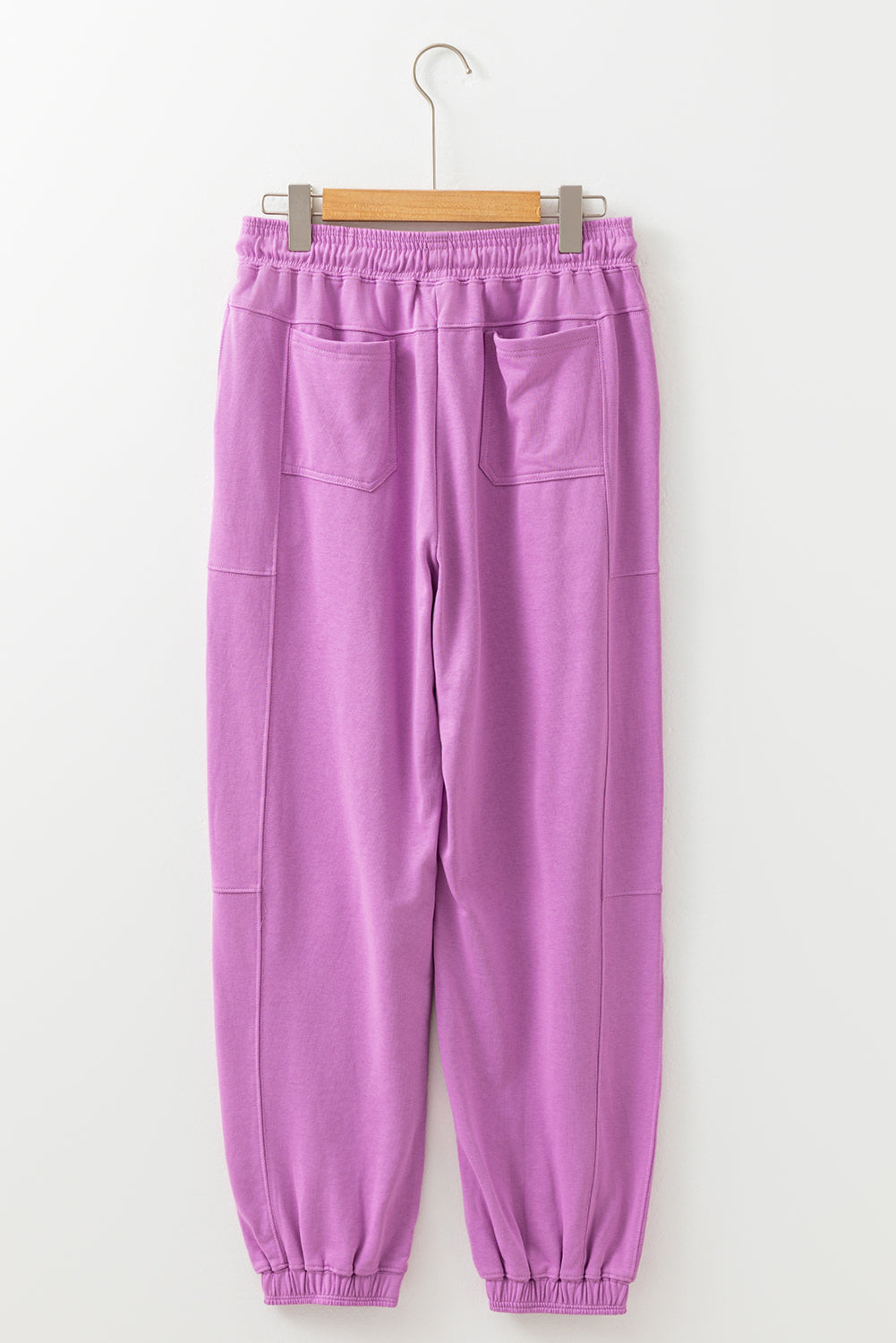 Solid Drawstring Elastic Waist Jogger Pants