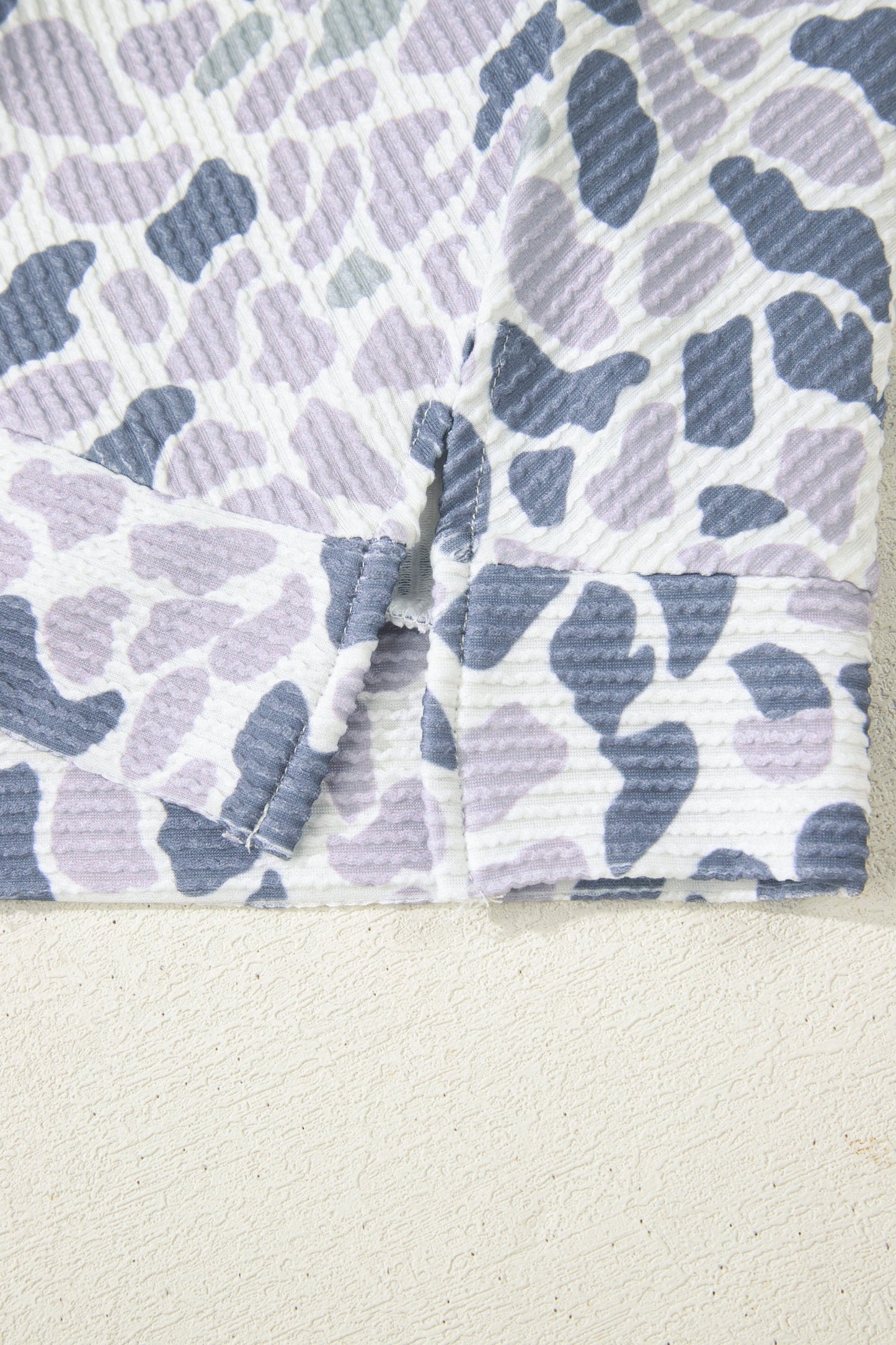 Camo Corded Knit Tee & Drawstring Pants Set