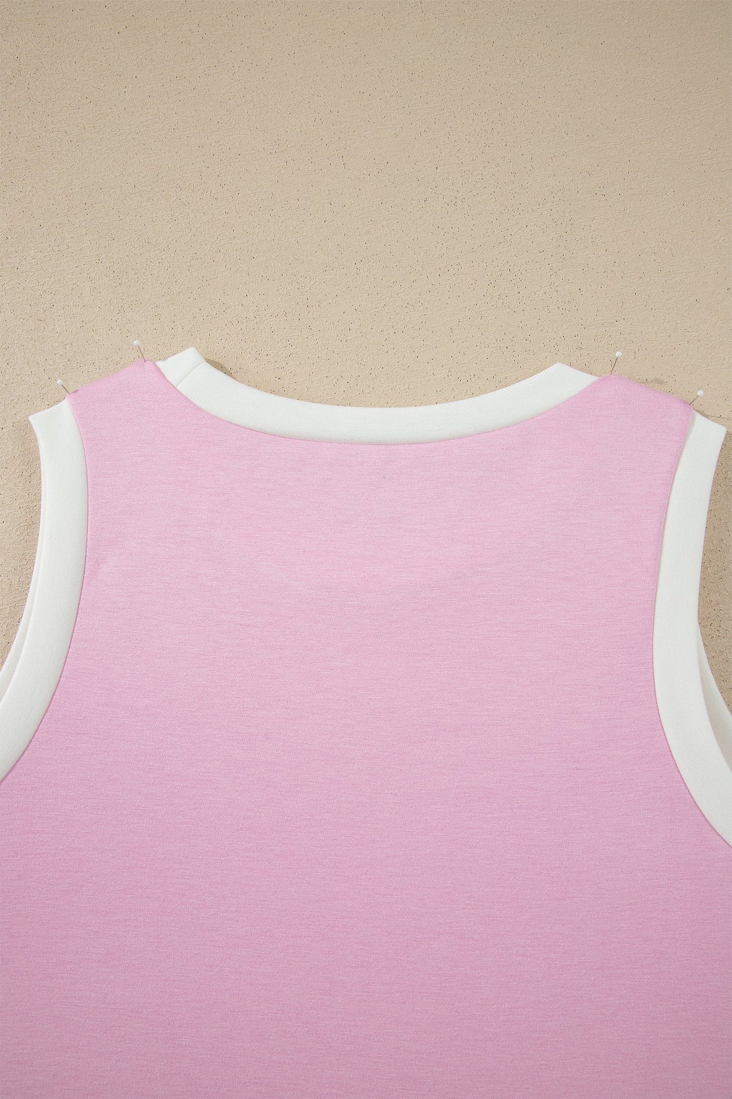 Colorblock Cropped Tank & Elastic Waist Pants Set