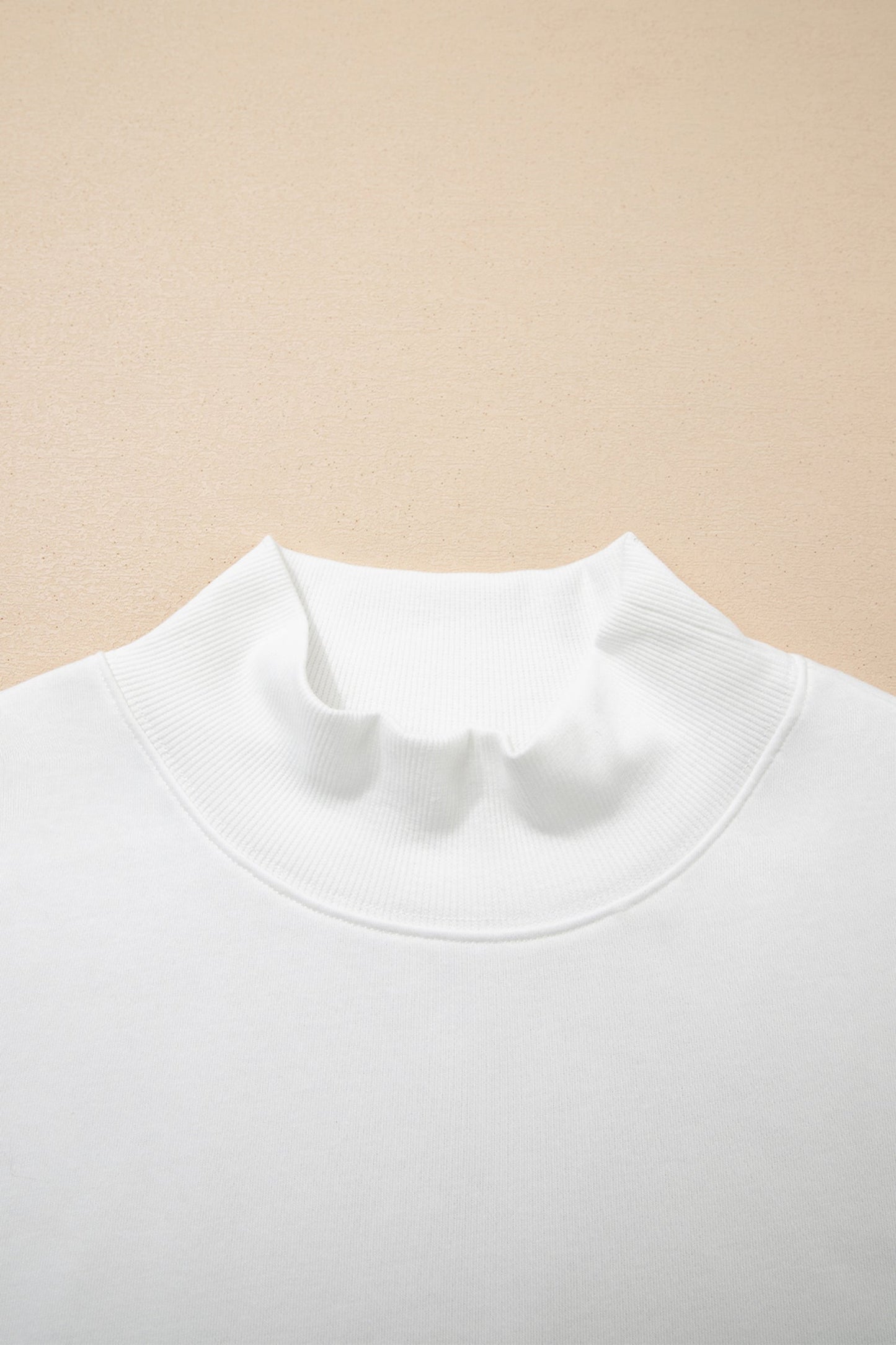 Solid Mock Neck Cap Sleeve Oversized Top