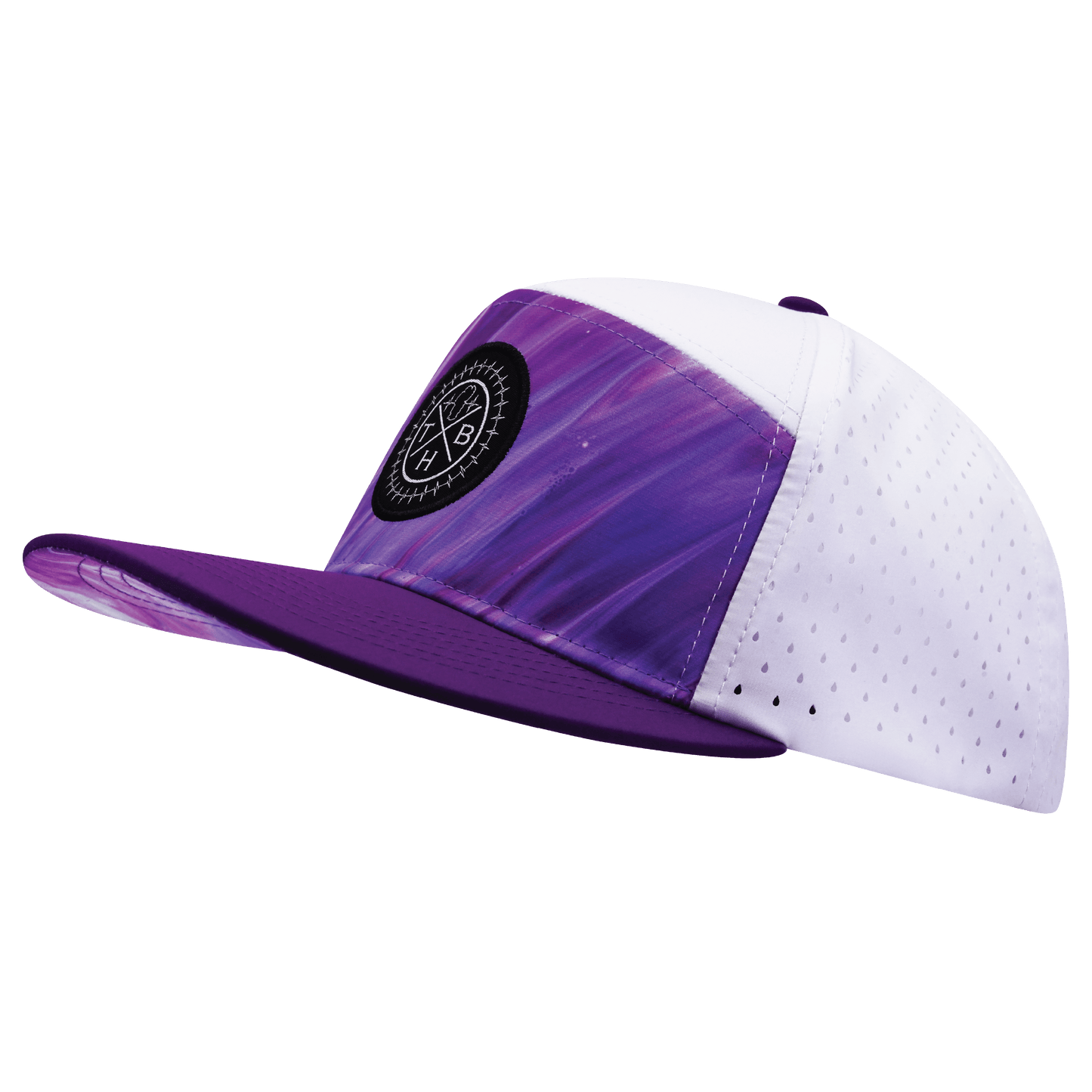 **ADULT** Color Vibes Hat - Flat Bill - Purple Glaze - Purple / White - Laser Mesh