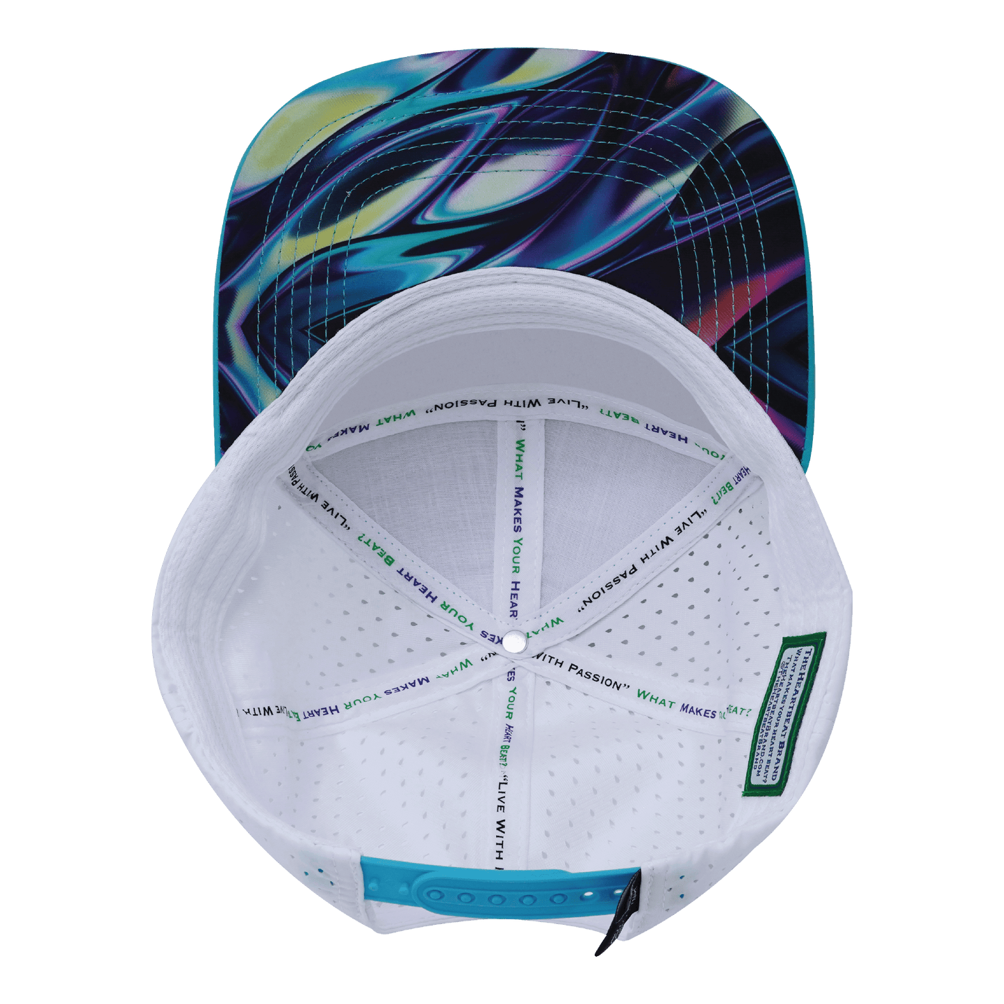 **YOUTH** Color Vibes Hat - Flat Bill - Molten Dream - Neon Green Blue / Neon Blue / White - Laser Mesh